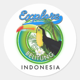 Belitung Indonesia travel logo Classic Round Sticker