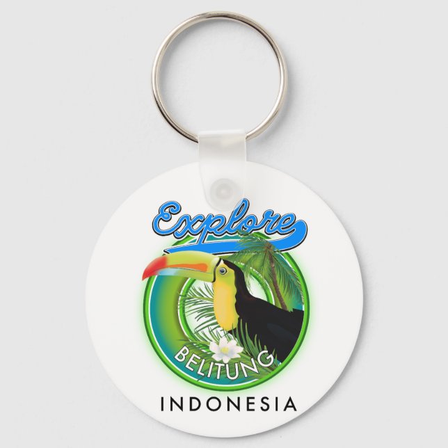 Belitung Indonesia travel logo Key Ring (Front)
