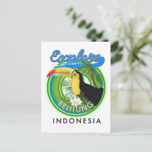 Belitung Indonesia travel logo Postcard