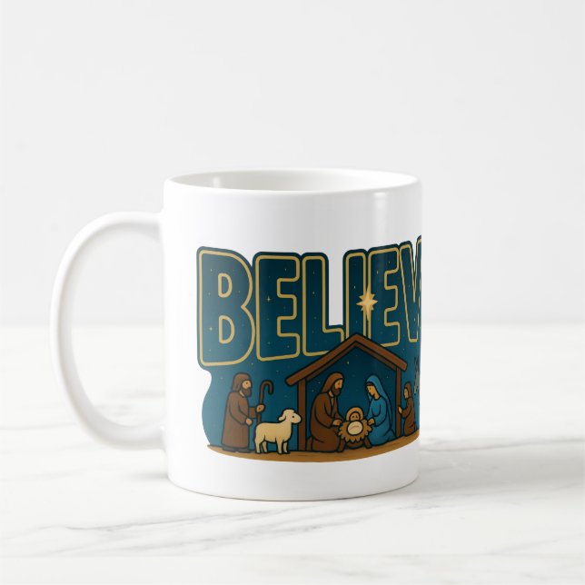 Belive Nativity Coffee Mug (Left)