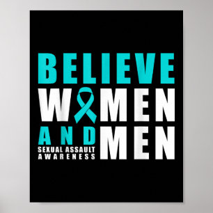 Belive Women &amp; Men Ual Ault Awareness Ribbon  Poster