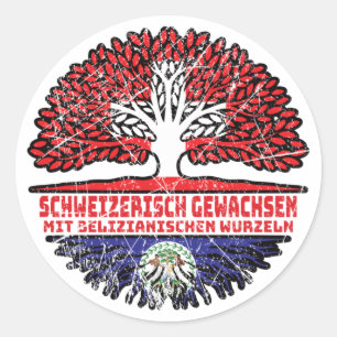 Belize Belizanisch Schweizer Schweiz Baum Wurzel Classic Round Sticker