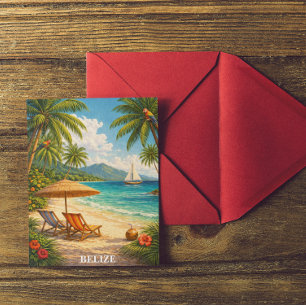 Belize Caribbean Tropical Vintage Travel Postcard