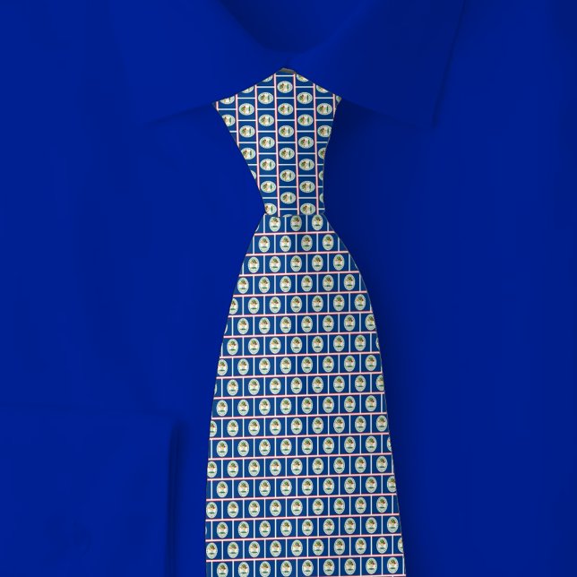 Belize Flag Brick Pattern Tie (Creator Uploaded)