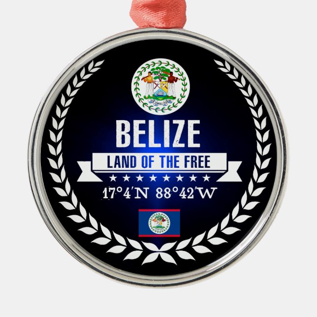 Belize Metal Tree Decoration (Front)