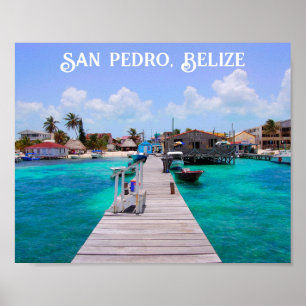 Belize San Pedro Beach Ambergris Caye Poster
