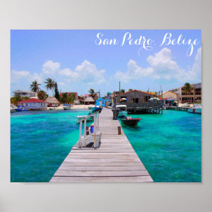 Belize San Pedro Beach Ambergris Caye Poster