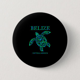 Belize Sea Turtle Retro Boys Girls Womens Vacation 6 Cm Round Badge