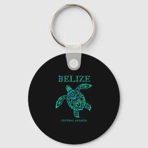 Belize Sea Turtle Retro Boys Girls Womens Vacation Key Ring