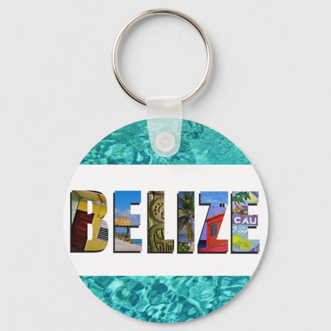 Belize Tropical Beach Blue Ocean Travel Photos Key Ring (Front)