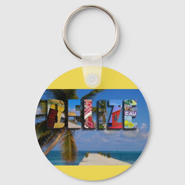 Belize Tropical Beach Travel Photos Key Ring (Front)