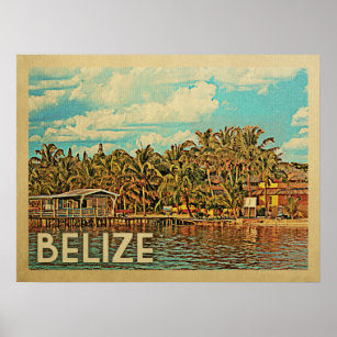Belize Vintage Travel Poster