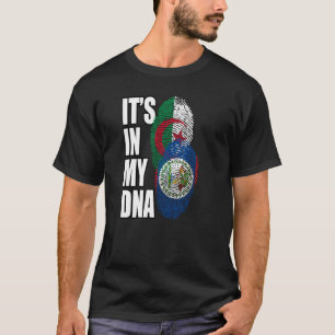 Belizean And Algerian Mix DNA Flag Heritage T-Shirt