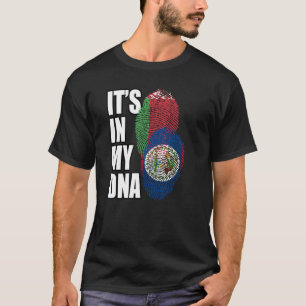 Belizean And Belarusian Mix DNA Flag Heritage T-Shirt