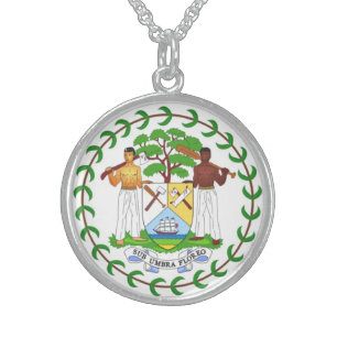 Belizean Belise Flag Coat of Arms Pendant Necklace