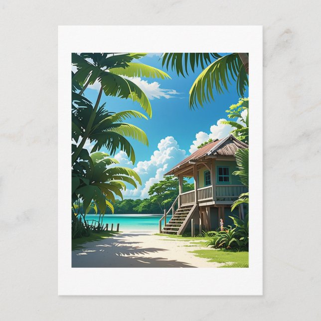 Belizean Bungalow Postcard (Front)