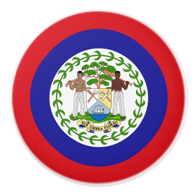 Belizean Flag Ceramic Knob (Front)