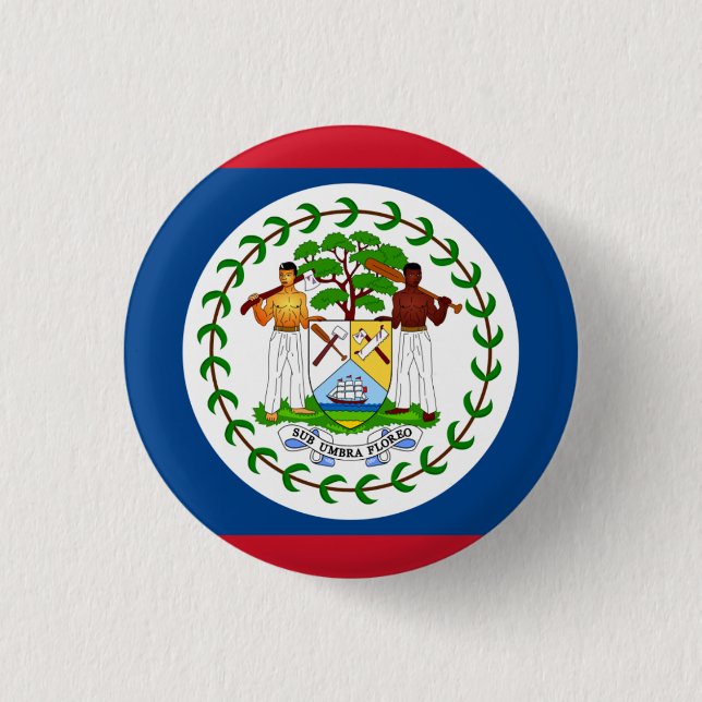 Belizean Flag, Flag of Belize 3 Cm Round Badge (Front)