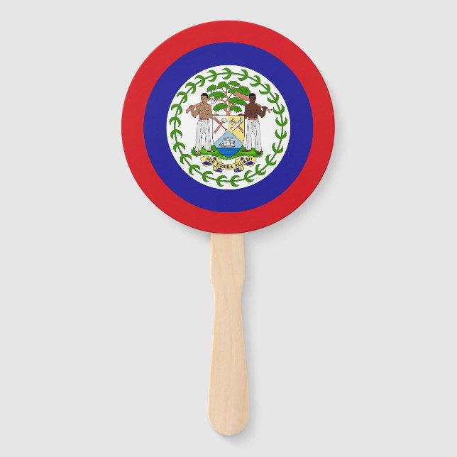 Belizean Flag Hand Fan (Front)