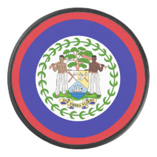 Belizean Flag Hockey Puck