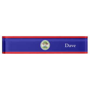 Belizean Flag Nameplate