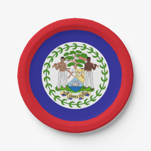 Belizean Flag Paper Plate