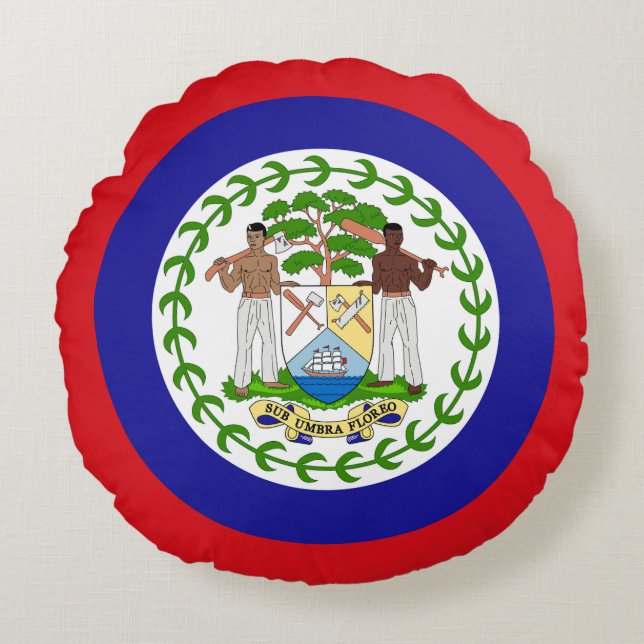 Belizean Flag Round Cushion (Front)
