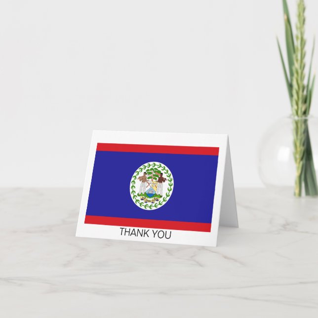 Belizean Flag Thank You Card (Front)