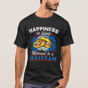 Belizean Marriage Belise Married Flag Wedded Cultu T-Shirt