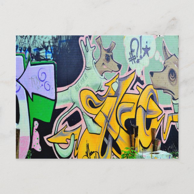 Belka and Strelka graffiti Postcard (Front)