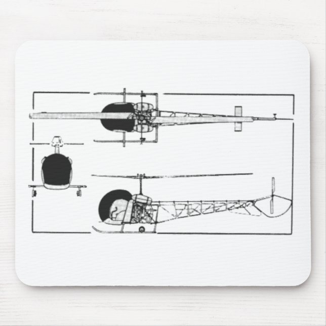 Bell 47 Helicopter Mouse Mat (Front)