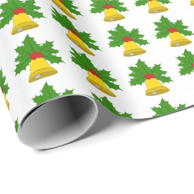 Bell and Holly Wrapping Paper (Roll Corner)