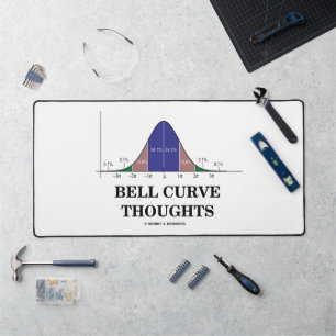 Bell Curve Thoughts Statistics Humour Desk Mat