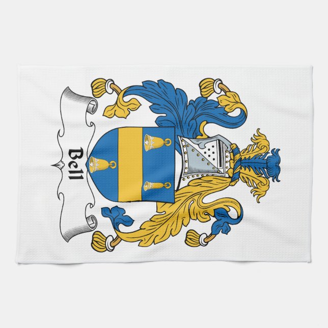 Bell Family Crest Tea Towel (Horizontal)