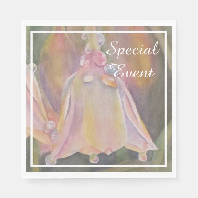 BELL FLOWER BABY REVEAL PARTY MONOGRAM NAPKIN (Front)