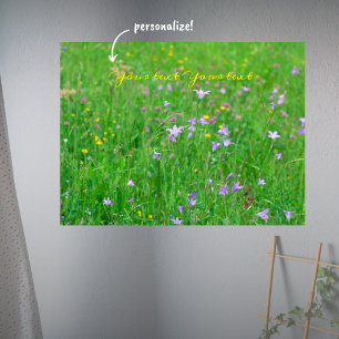 Bell-flower on a green meadow poster