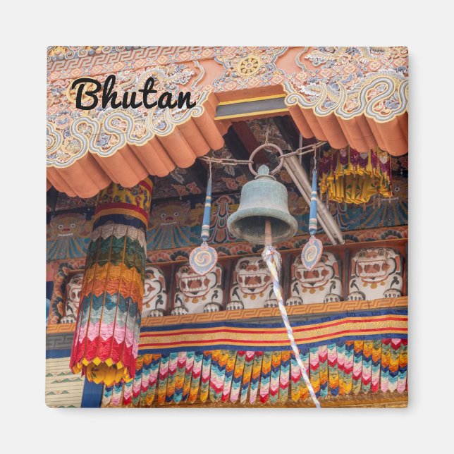 Bell in Punakha Dzong - Bhutan, Himalaya, Asia Magnet (Front)