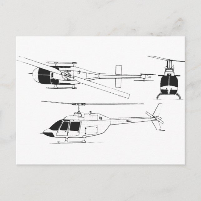 Bell Jet Ranger / TH- Postcard (Front)