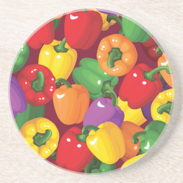 Bell Pepper Pattern Coaster (Front)