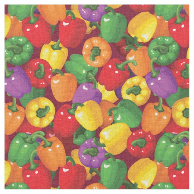 Bell Pepper Pattern Fabric (Close Up)
