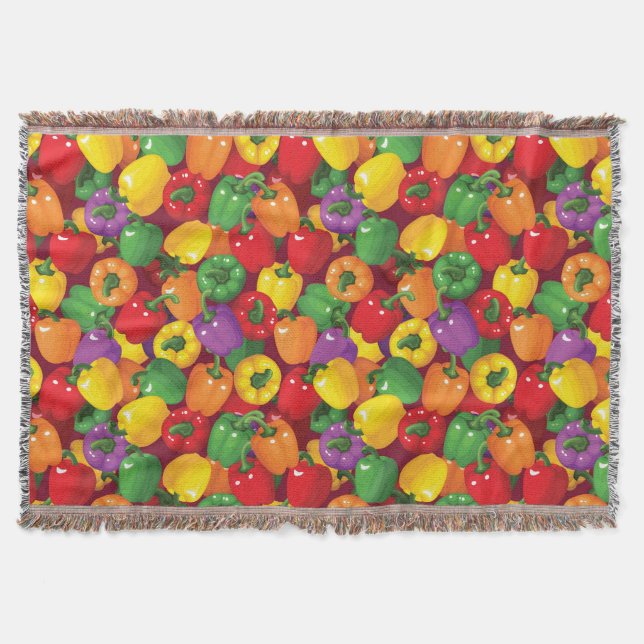 Bell Pepper Pattern Throw Blanket (Front)