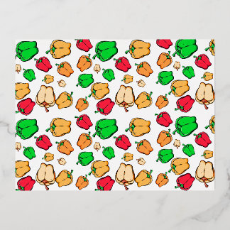 bell pepper pattern with christmas colours for kid foil holiday postcard