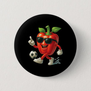 Bell Pepper Soccer 6 Cm Round Badge