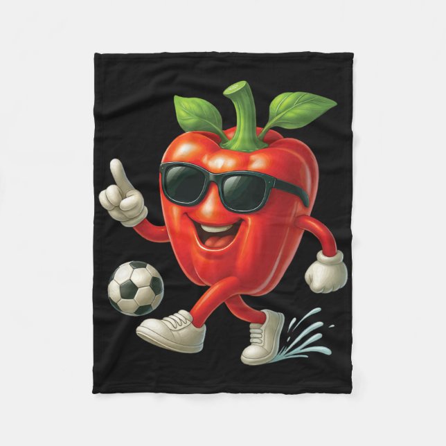 Bell Pepper Soccer  Fleece Blanket (Front)