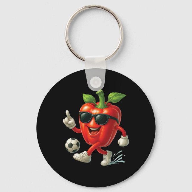 Bell Pepper Soccer  Key Ring (Front)
