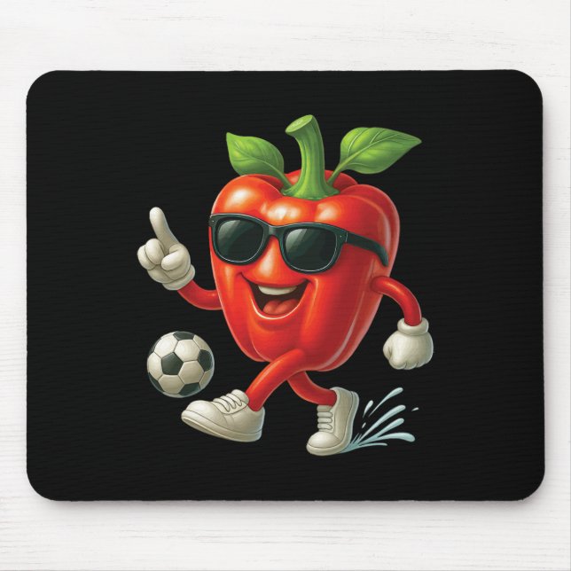 Bell Pepper Soccer  Mouse Mat (Front)