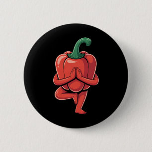 Bell Pepper Yoga  6 Cm Round Badge