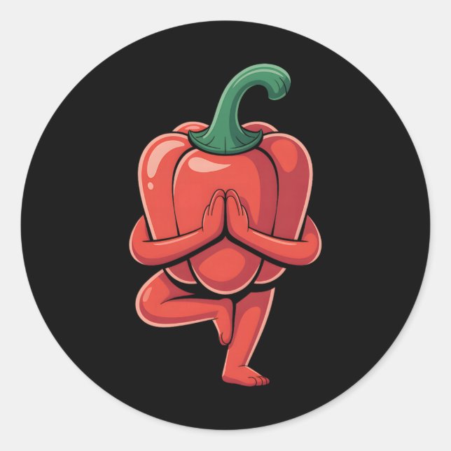 Bell Pepper Yoga  Classic Round Sticker (Front)
