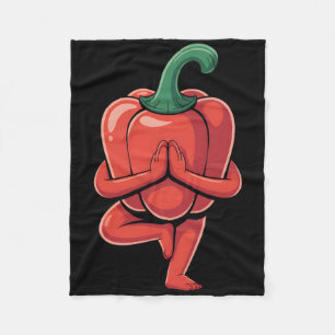 Bell Pepper Yoga Fleece Blanket