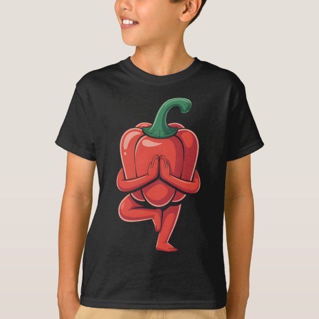Bell Pepper Yoga  T-Shirt (Front)